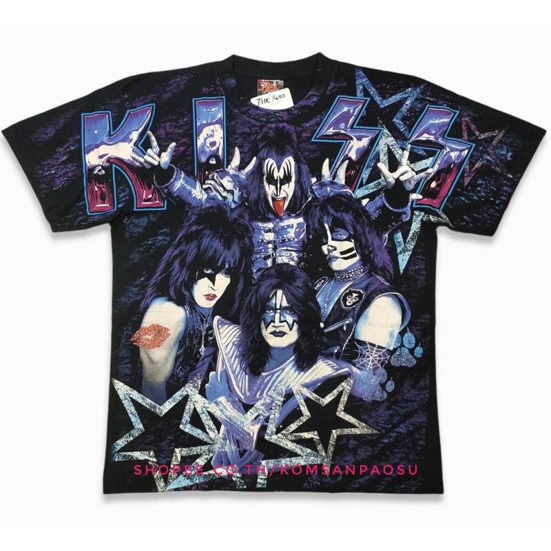 เสื้อวงร็อค kiss kiss rock Ovp เสื้อยืด Kiss overprint