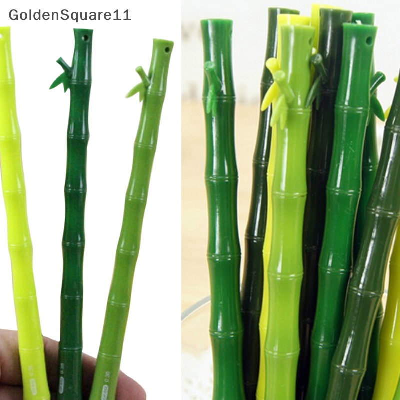 Goldensquare ปากกาลูกลื่นไม้ไผ่ รูปไม้ไผ่น่ารัก อุปกรณ์เสริมสํานักงาน สําหรับนักเรียน 2 ชิ้น