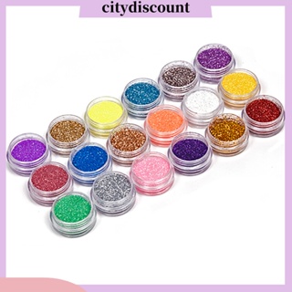 &lt;citydiscount&gt; ชุดผงกลิตเตอร์โลหะ 18 สี สําหรับตกแต่งเล็บเจล UV อะคริลิค