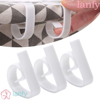 Lanfy คลิปหนีบผ้าปูโต๊ะ พลาสติก ปรับได้ กันลื่น สีขาว สําหรับจัดเลี้ยง งานแต่งงาน 5 ชิ้น