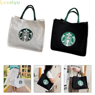 ⭐จัดส่ง 24 ชั่วโมง ⭐Star*bucks กระเป๋าถือ ผ้าแคนวาส แบบหนา จุของได้เยอะ แบบพกพา