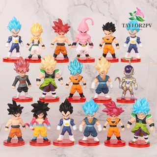 Taylor2pv ฟิกเกอร์ PVC รูปดราก้อนบอล Z Super Saiyan Dragon Ball Super Son Goku Animation Surrounding Majin Buu Vegeta Broly Piccolo สําหรับเด็ก 16 ชิ้น ต่อชุด