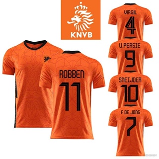 เสื้อกีฬาแขนสั้น ลายทีมชาติฟุตบอล Netherlands HQ7 2021 ชุดเหย้า