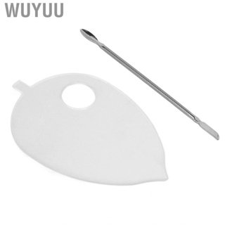 Wuyuu Clear Nail Art Palette  Leaf Shape Thick Makeup Mixed Color Tray Thumb Hole Design Prevent Deformation Acrylic for Home