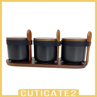 [Cuticate2] ชุดขวดเซรามิค สําหรับใส่เครื่องปรุง เครื่องเทศ พริกไทย 3 ชิ้น