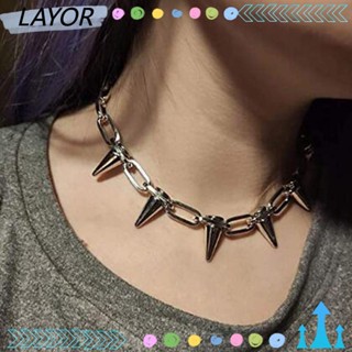 Lay หมุดย้ํา Chokers เครื่องประดับ ของขวัญสําหรับผู้หญิง ผู้ชาย พังก์ เครื่องประดับฮาราจูกุ