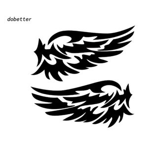 &lt;Dobetter&gt; สติกเกอร์สะท้อนแสง ลายปีกนางฟ้า สําหรับติดตกแต่งกระจกมองหลังรถยนต์