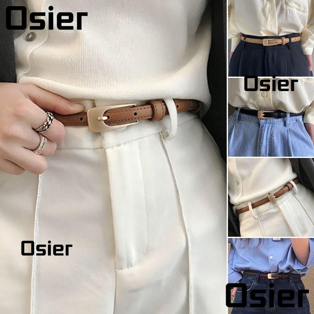 Osier1 เข็มขัดหนัง ดีไซน์หรูหรา ลําลอง วินเทจ สายรัดเอว แบบบาง