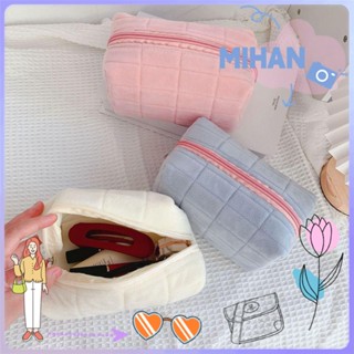 ☼MIHAN☼ Girls Large-Capacity Cosmetic Bag Makeup Bag Plush Pencil Case Cute Pen Bag Korean Stationery Handbags Multifunctional/Multicolor