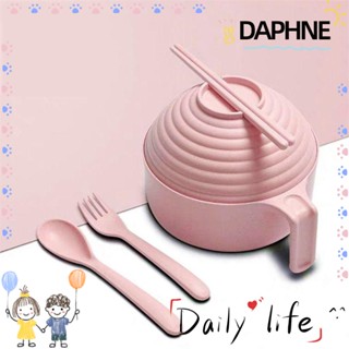 ♫Daphne♫ กล่องเบนโตะ ชามซุป ก๋วยเตี๋ยว ถ้วย ชามซุป ชามสเตนเลส อเนกประสงค์ ส้อม 5 ชิ้น / ชุด นักเรียน กล่องอาหารกลางวัน / หลากสี