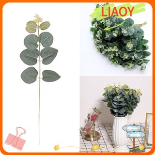 Liaoy กิ่งไม้ยูคาลิปตัส ใบไม้ สีเขียว สําหรับตกแต่งเค้ก งานแต่งงาน DIY 20 ชิ้น