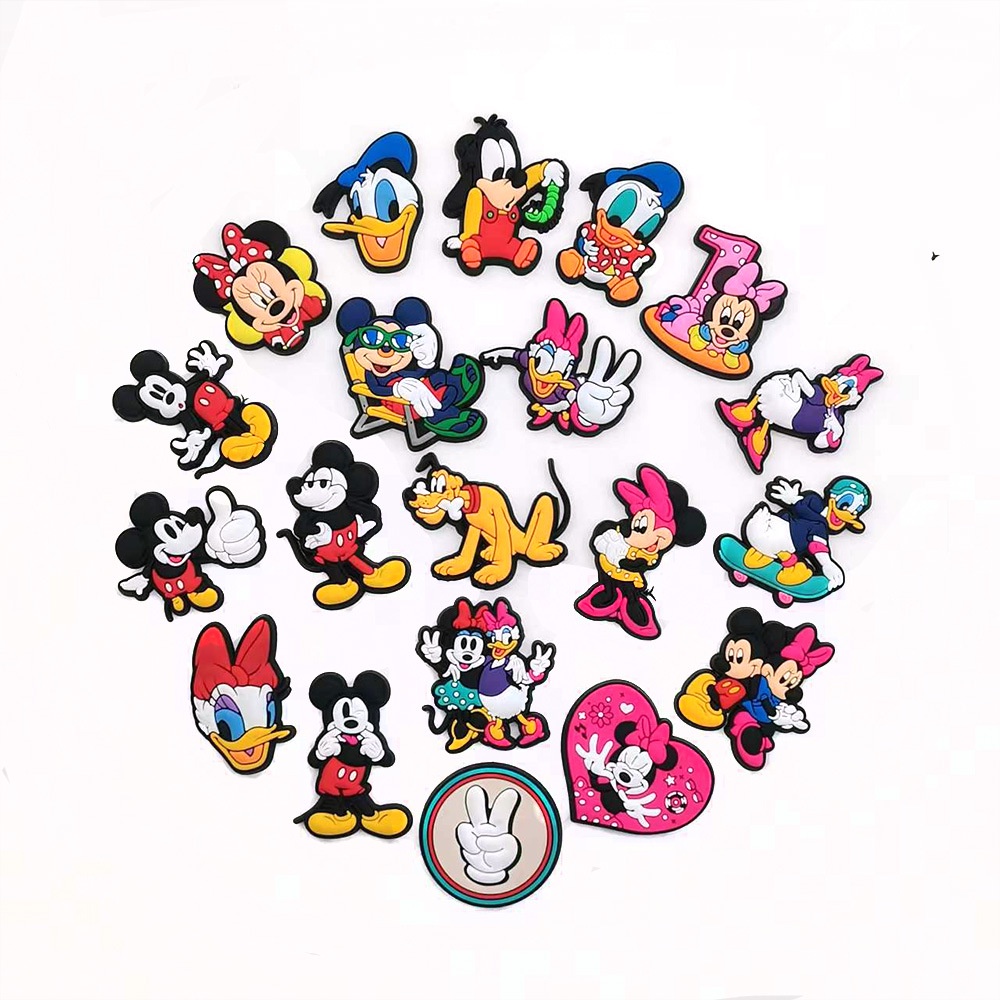 มิกกี้ตลก Jibbitz ชุดตัวติดรองเท้าเซต ตัวติดรองเท้ามีรู จิ๊บบิท Charms ตกแต่งน่ารัก