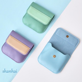 Shanhai กระเป๋าใส่เหรียญ หนังนิ่ม ขนาดเล็ก ใส่หูฟัง เครื่องประดับ สําหรับผู้ชาย ผู้หญิง