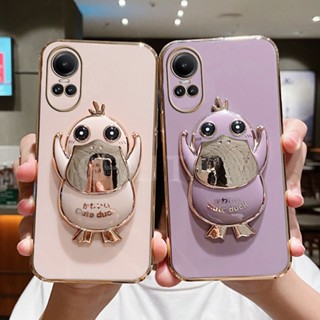 เคสมือถือ แบบนิ่ม ลายเป็ดน่ารัก ป้องกันเลนส์กล้อง สําหรับ Oppo Reno 10 Pro Reno10 Pro+ 5G 2023 Oppo Reno10Pro Plus