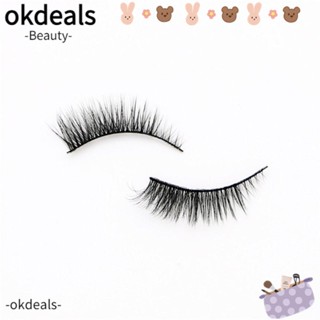 OKDEALS ขนตาปลอมไฟเบอร์ แฮนด์เมด 5 คู่/กล่อง สําหรับผู้หญิง