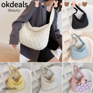 OKDEALS กระเป๋าสะพายไหล่ ขนาดใหญ่ น้ําหนักเบา ลายสก๊อต สําหรับผู้หญิง