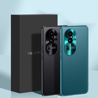 สําหรับ OPPO Reno 10 Pro Plus เคส ELVEV หรูหรา หนัง PU + ซิลิโคน บาง โลหะ ป้องกันเลนส์