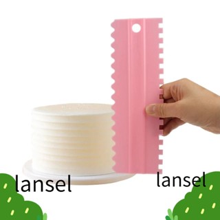 LANSEL 4 ชิ้น / เซต ไม้พายปาดครีม หวี PP ตกแต่งเค้ก ครีมเรียบเนียน ไม้พาย