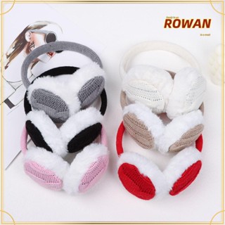 Rowans ที่ปิดหูกันหนาว ผ้าถัก แบบนิ่ม กันลม สําหรับผู้หญิง