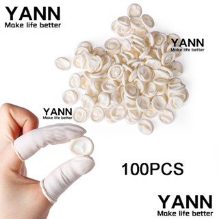 YANN1 ถุงมือยาง กันลื่น สําหรับป้องกันนิ้วมือ เล็บปลอม 100 ชิ้น