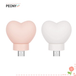 PEONYPAVILION โคมไฟกลางคืน LED USB รูปหัวใจน่ารัก ขนาดเล็ก แบบสร้างสรรค์ สําหรับตกแต่ง