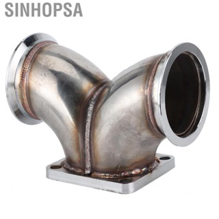 Sinhopsa V‑Band Turbo Elbow  Y Adapter Simple Assembly Stable Performance Wear‑resistant for V6/V8 Engine T4 Flange