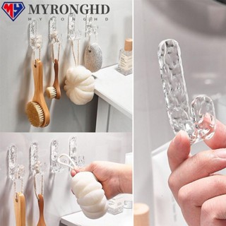 Myronghd ตะขออะคริลิคใส อเนกประสงค์ สําหรับแขวนกาว ติดด้านหลังประตูห้องน้ํา ห้องครัว 4 ชิ้น