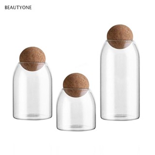 Topbeauty ขวดโหลแก้วใส พร้อมฝาปิด สําหรับใส่อาหาร ชา กาแฟ น้ําตาล