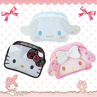 23 Sanrio HelloKitty Cinnamon กระเป๋าเครื่องสําอาง กันน้ํา ความจุขนาดใหญ่ แบบพกพา