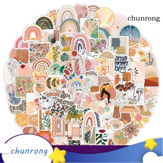 Chunrong สติกเกอร์ PVC ลายเส้นขยุกขยิก กันน้ํา กันแสง UV มีกาวในตัว ติดทนนาน สไตล์โบฮีเมียน สําหรับติดตกแต่งกระเป๋าเดินทาง 200 ชิ้น