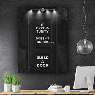 โปสเตอร์ผ้าใบ พิมพ์ลาย Build a Door สําหรับตกแต่งผนังบ้าน ห้องนั่งเล่น 0711