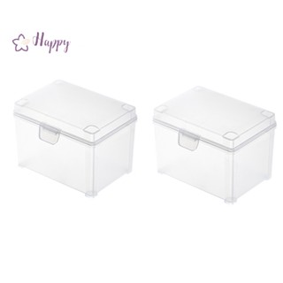 &lt;Happybay&gt; กล่องพลาสติกใส ทรงสี่เหลี่ยมผืนผ้า สําหรับใส่เครื่องประดับ 2 ชิ้น