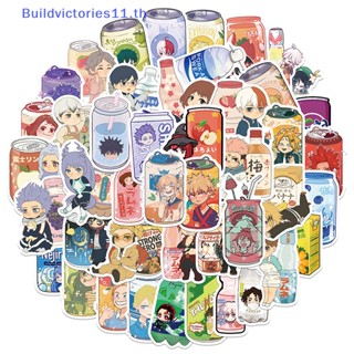 Buildvictories11 สติกเกอร์ ลายการ์ตูนอนิเมะเครื่องดื่ม คละแบบ DIY สําหรับติดตกแต่งขวดเครื่องดื่ม 50 ชิ้น