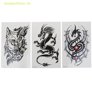 Goldensilver สติกเกอร์รอยสักชั่วคราว ลายหมาป่า แมงป่อง มังกร กันน้ํา TH