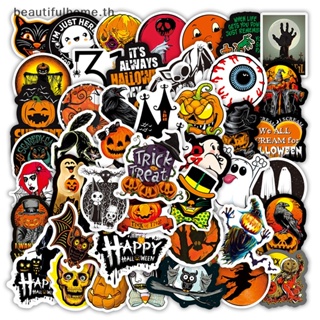 ｛Halloween Decor｝สติกเกอร์ ลายฟักทองฮาโลวีน สําหรับตกแต่งขวดน้ํา แล็ปท็อป สเก็ตบอร์ด 50 ชิ้น ~