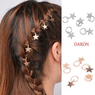 Daron 5 ชิ้น / เซต ถักเปีย เดรดล็อก ลูกปัด, แหวนผม โลหะผสมทอง, แฟชั่น เงิน ดาว ผม ข้อมือ เด็ก