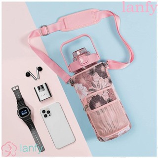 Lanfy กระเป๋าใส่ขวดน้ํา ผ้านีโอพรีน ลายดอกไม้ 2 ลิตร พร้อมช่องใส่ขวดน้ํา เก็บความร้อน สําหรับเล่นกีฬากลางแจ้ง