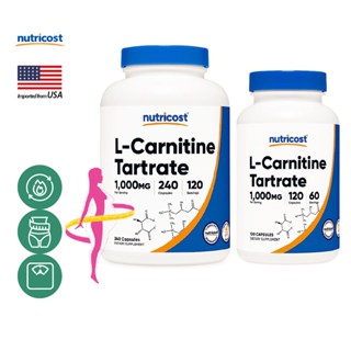 นูทรีคอสท์ แอล-คาร์นิทีน 1000 mg/s x (120 / 240) เม็ด คาร์นิทีน Nutricost L-Carnitine /กินร่วมกับ แอปเปิ้ลไซเดอร์ บีซ...