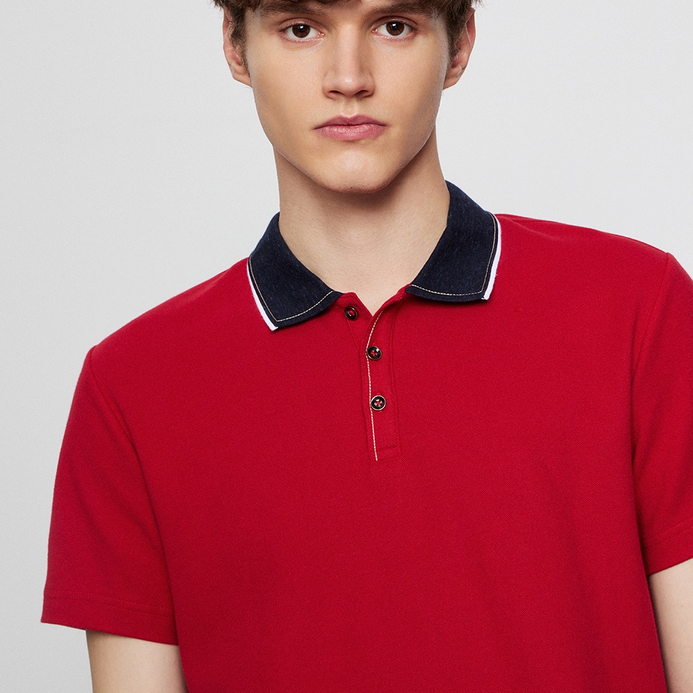 Men Oversized Polo Tee - Black - SM2601015D