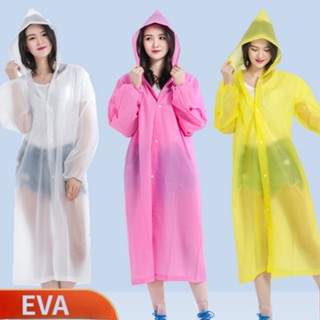 เสื้อกันฝน EVA แบบหนา กันน้ํา คุณภาพสูง สีดํา สําหรับผู้หญิง และผู้ชาย ตั้งแคมป์ จํานวน 1 ชิ้น