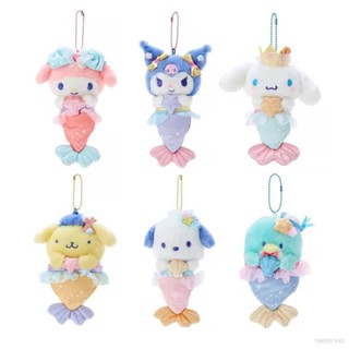 SANRIO จี้ตุ๊กตานางเงือก Kuromi Melody Hangyodon Cinnamoroll ของเล่นสําหรับเด็ก