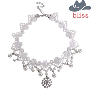 Bliss สร้อยคอโชคเกอร์ ลายดอกไม้ สไตล์พังก์ เครื่องประดับแฟชั่นสตรี