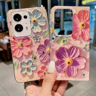 เคสโทรศัพท์มือถือ ป้องกัน ลายดอกไม้ สําหรับ OPPO Find N2 N2