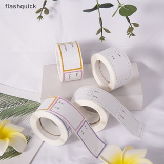 Flashquick 1 ม้วน มีกาวในตัว ที่ถอดออกได้ ช่องแช่แข็ง ตู้เย็น ที่เก็บอาหาร กระดาษ สติกเกอร์ ฉลาก สติกเกอร์วันที่ สีขาว สําหรับบ้าน ที่เก็บของ แท็ก Nice