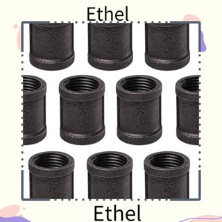Ethel1 ข้อต่อท่อตรง 3/4 นิ้ว สีดํา สไตล์วินเทจ สําหรับเฟอร์นิเจอร์ 10 ชิ้น