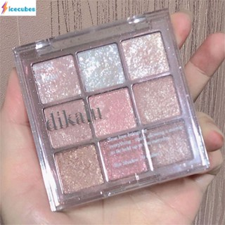 Dikalu Milk Tea Nine Color Eye Shadow Plate Pearlescent Matte Nine Palace อายแชโดว์ Nine Color Transparent Acrylic Nude Color System ICECUBE