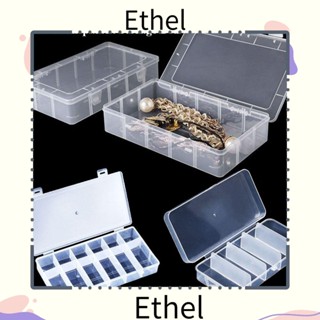 Ethel1 กล่องพลาสติกใส ทรงสี่เหลี่ยม ขนาดเล็ก 5 ขนาด สําหรับใส่เครื่องประดับ ลูกปัด