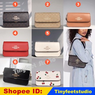 Brynn Flap Crossbody CA174 CA529 CA530 วัสดุหนัง สไตล์คลาสสิก กระเป๋าผู้หญิง COAC H กระเป๋าสะพายข้าง พลิกปก