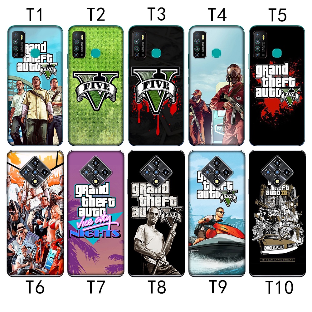เคสโทรศัพท์มือถือแบบใส ลายเกม Grand Theft Auto V สําหรับ Infinix Note 6 7Lite 8i S5 Lite X652 X610B X683 MZD81 GTA5