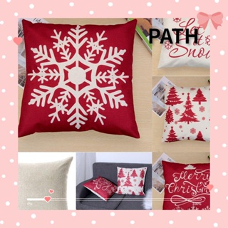 Path ปลอกหมอน ผ้าลินิน ลายคริสต์มาส ขนาด 18X18 นิ้ว สําหรับตกแต่งบ้าน ห้องนั่งเล่น รถยนต์